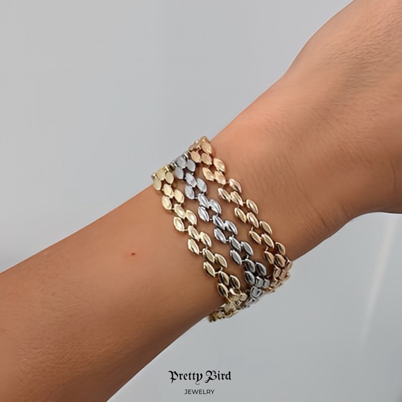 18k White Gold Plated Watch Band Bracelet - Picture 2 of 2